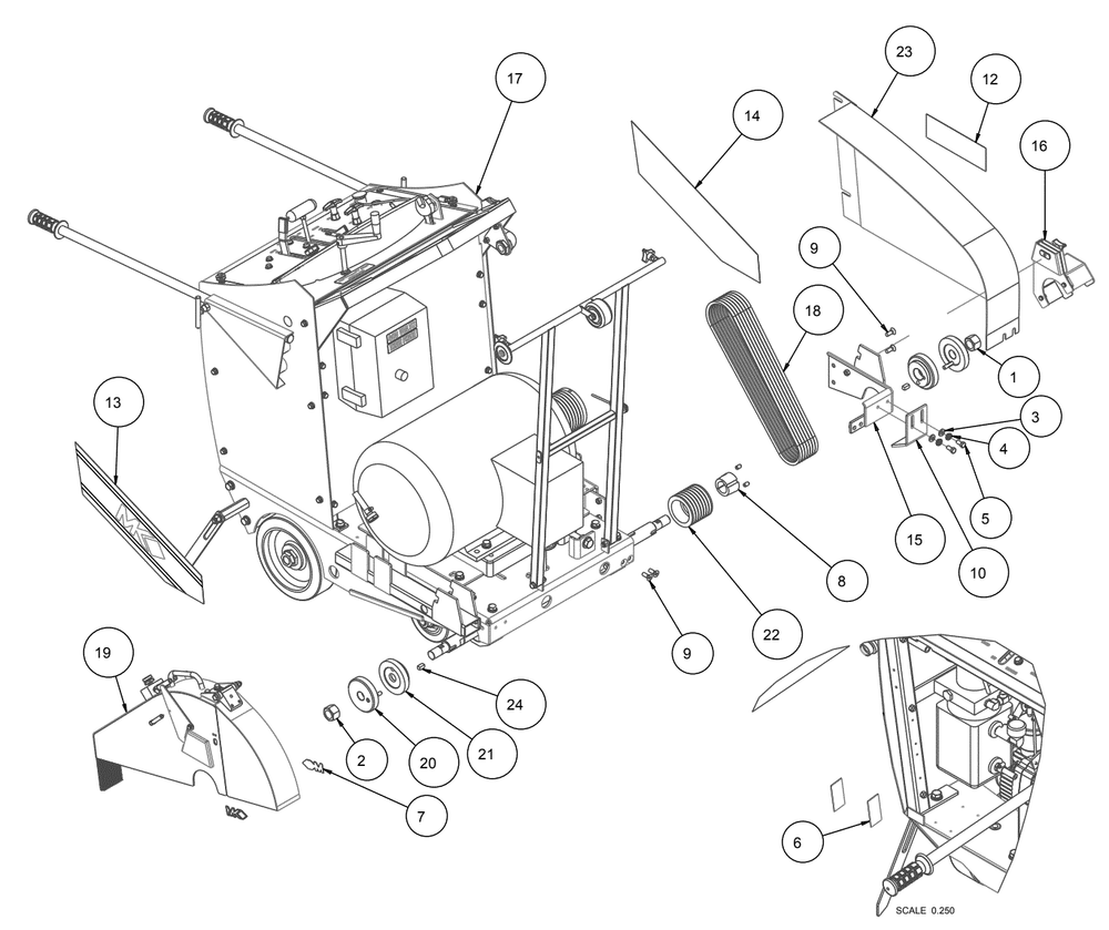 Section 01 Diagram and Parts List for MK-4020B 167439-20 MK Diamond Concrete Saw